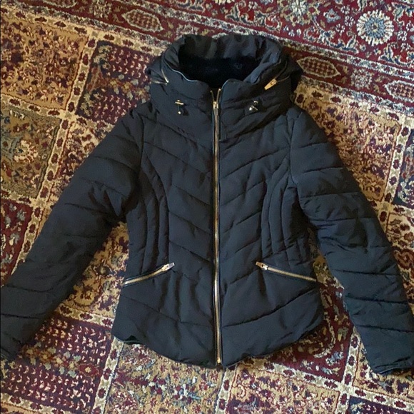 zara gold puffer jacket